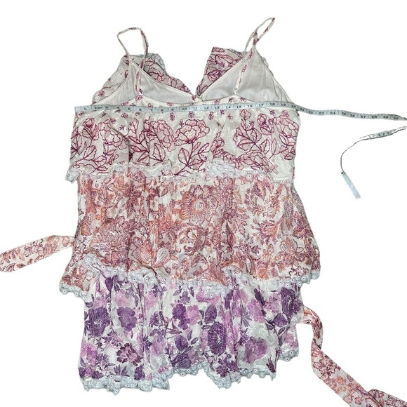 Hemant & Nandita Suki sleeveless mini dress ruffle pink size XL coquette prairie - Picture 13 of 15